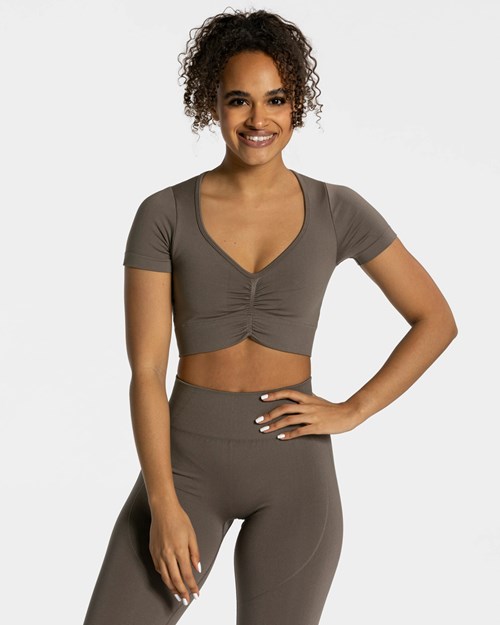 TEVEO Focus Crop Top Taupe | 769540LVD