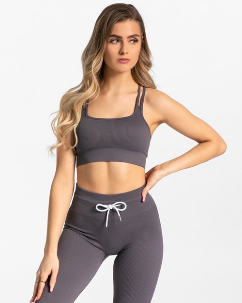 TEVEO Gerippt BH Gray | 168759KHB