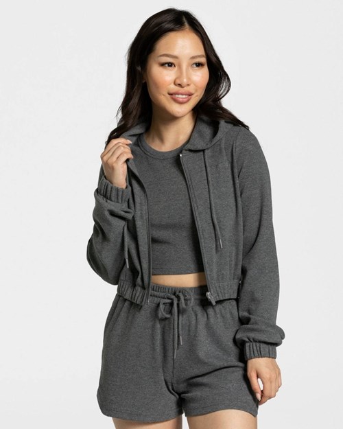 TEVEO Lounge Zip Hoodie Dunkelgrau | 923164LGD