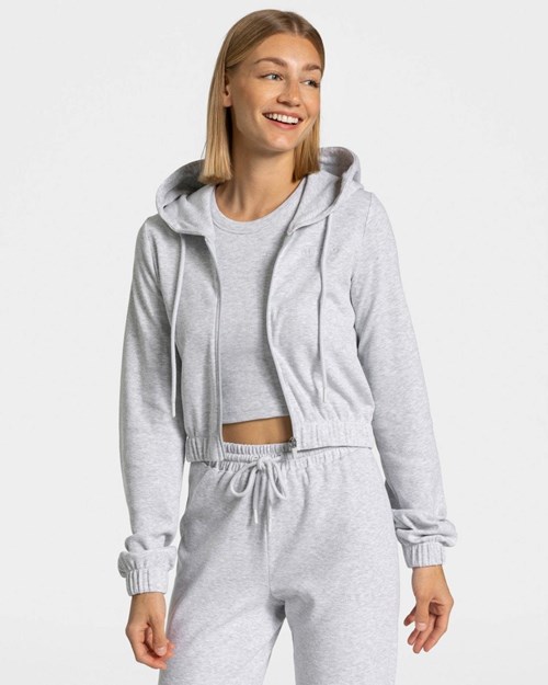 TEVEO Lounge Zip Hoodie Hellgrau | 602175FPD