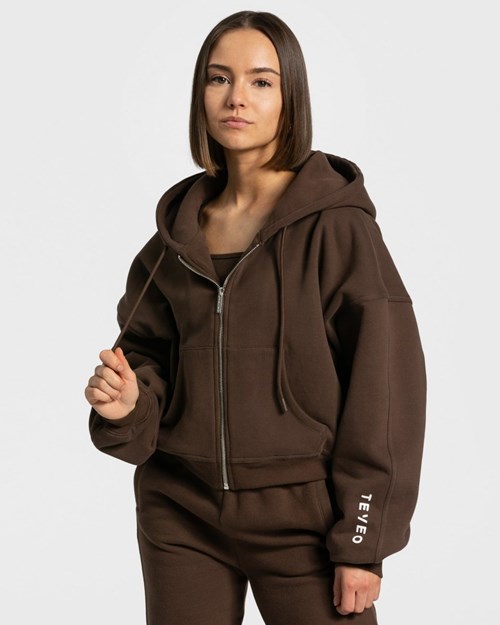 TEVEO Sassy Zip Hoodie Braun | 480197DIT