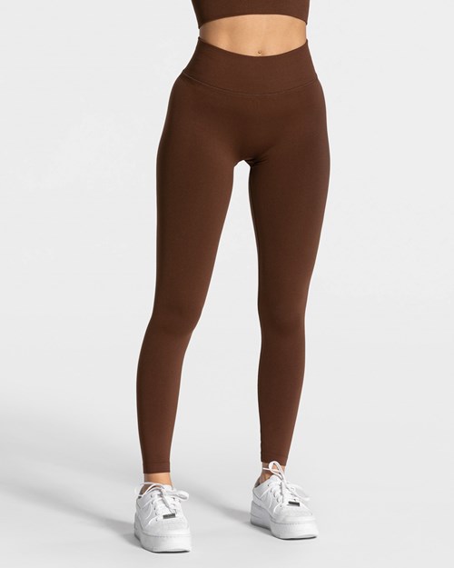 TEVEO Statement Scrunch Leggings Kaffee | 485716FEX